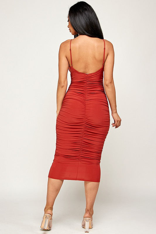 Cami Ruched Midi Dress