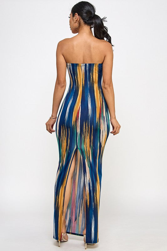 Multi colored tube maxi dress