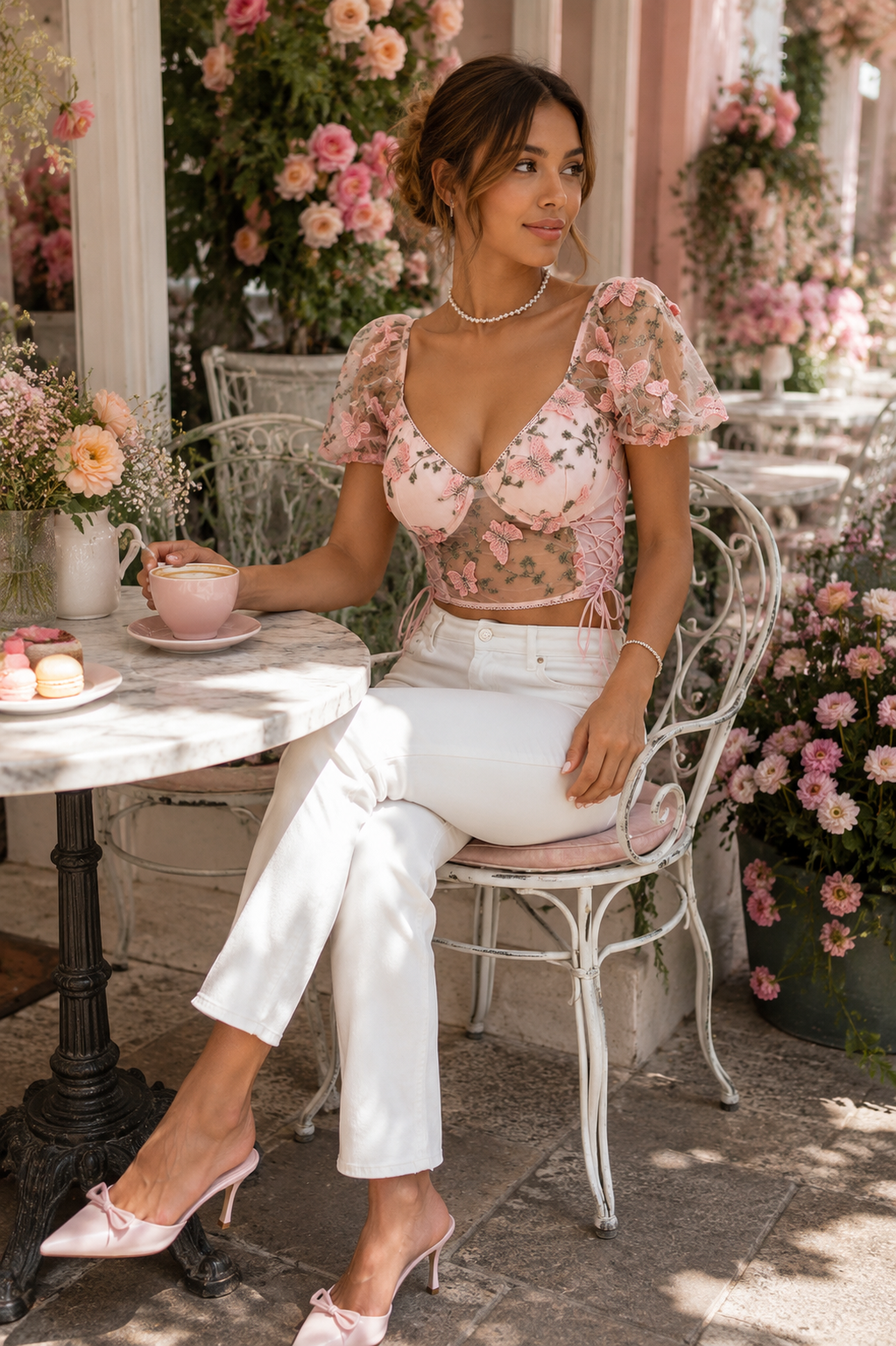 Puff Butterfly Mesh Top lifestyle hero image