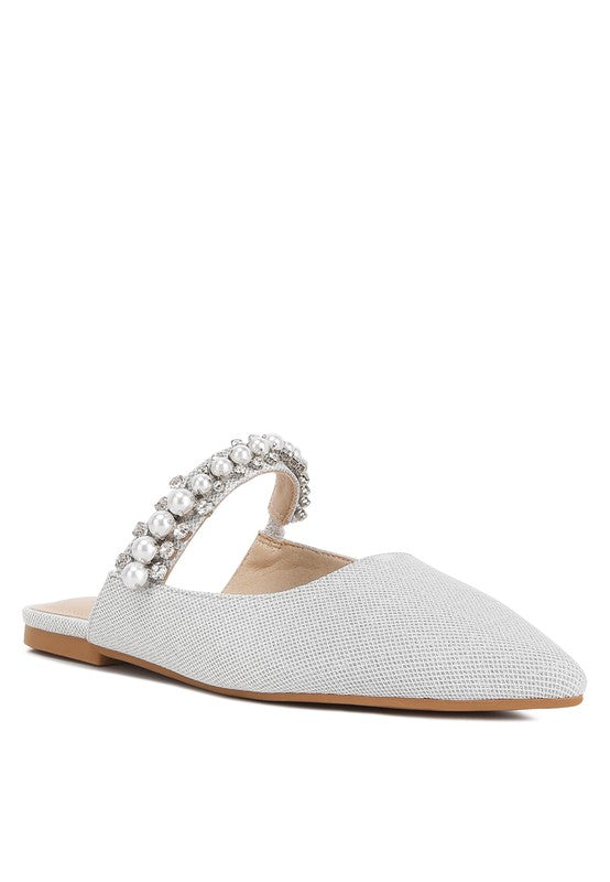 GEODE Mary Jane Cutout Embellished Mules